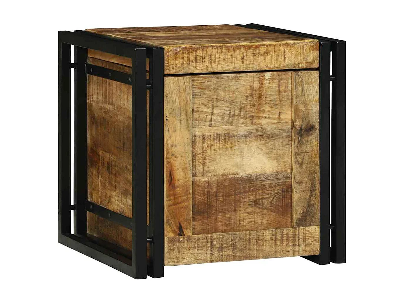 Caja de Almacenamiento 40 x 40 x 40 cm madera maciza de mango