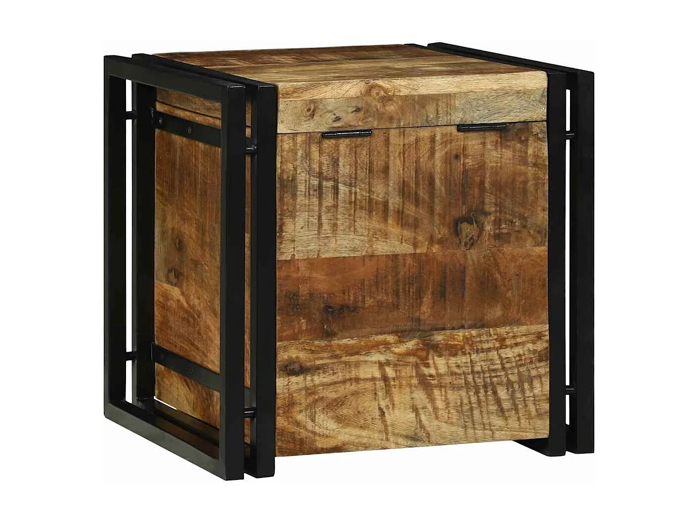 Caja de Almacenamiento 40 x 40 x 40 cm madera maciza de mango