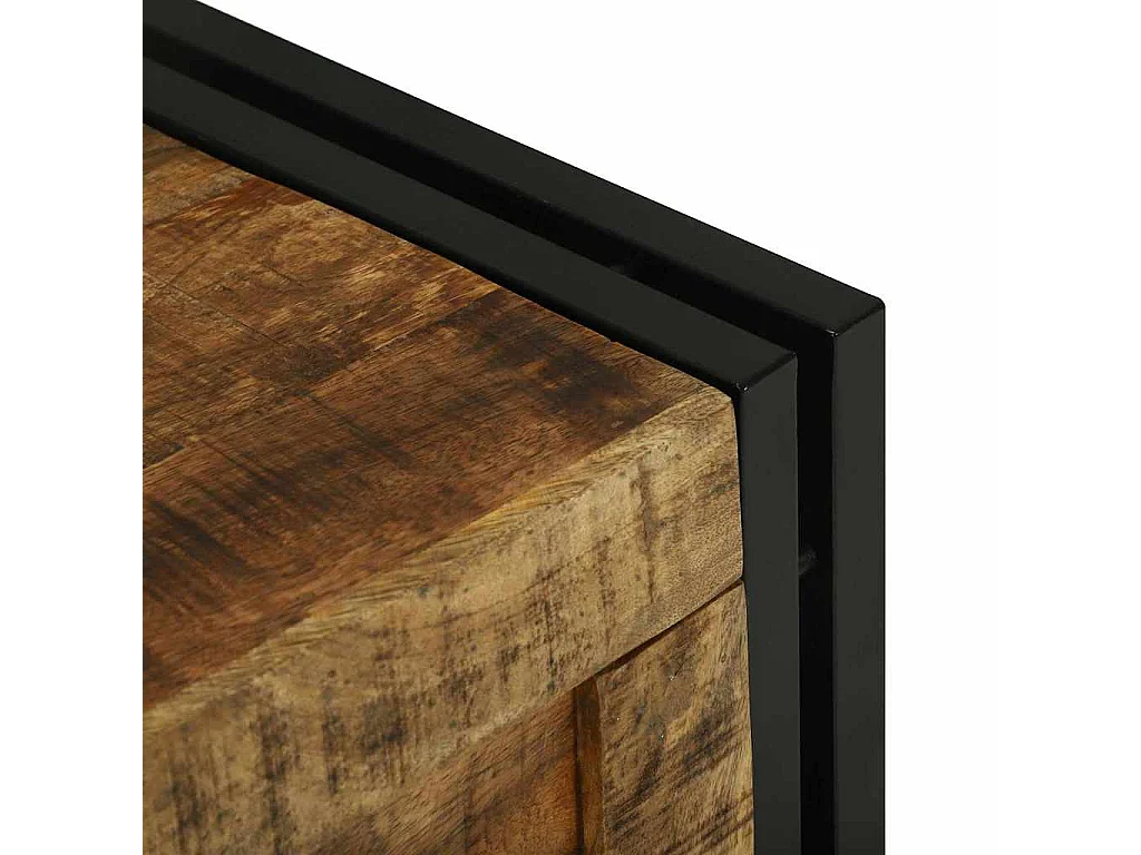 Caja de Almacenamiento 40 x 40 x 40 cm madera maciza de mango