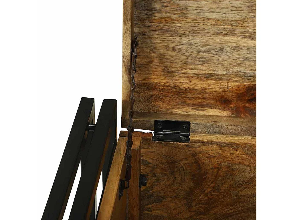 Caja de Almacenamiento 40 x 40 x 40 cm madera maciza de mango