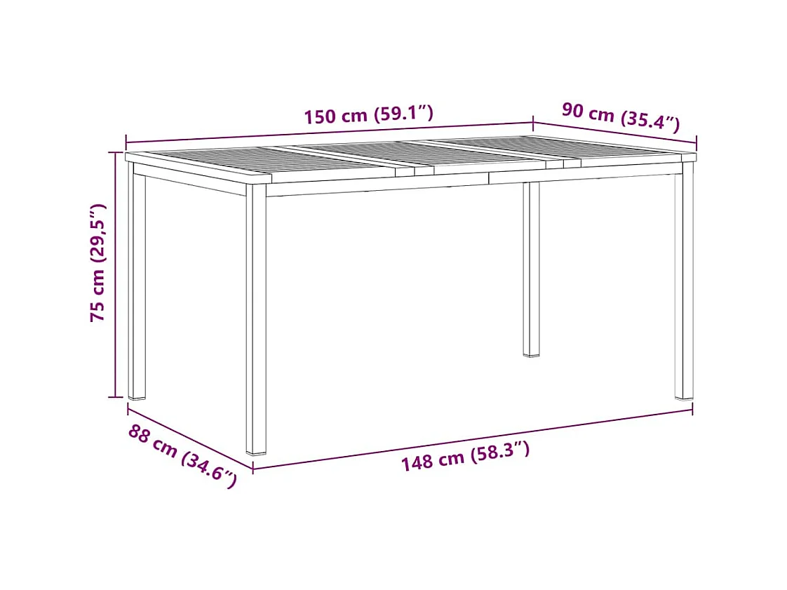 EnsembledeRepasdeJardin 5 pcs Marron TeckMassif