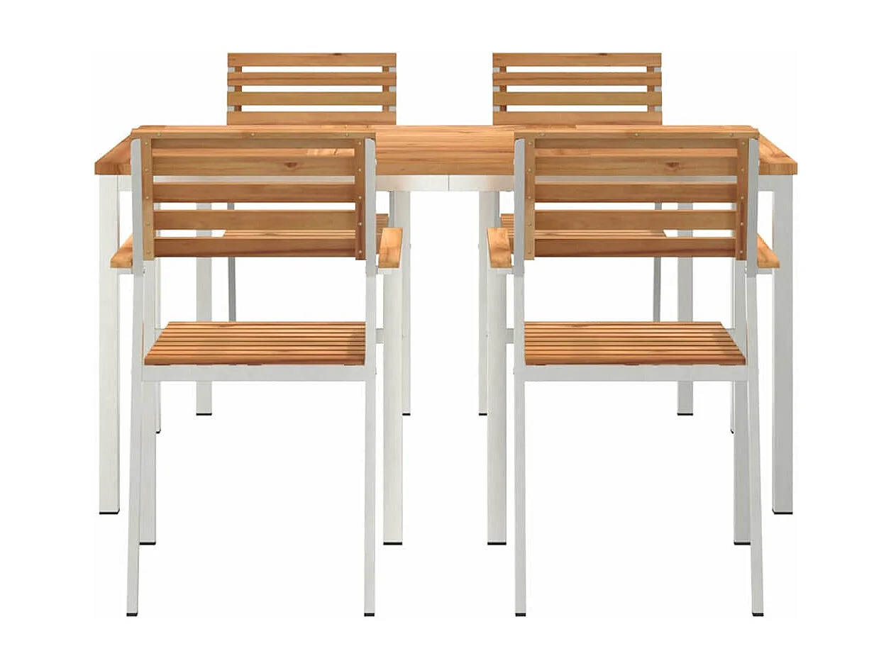 EnsembledeRepasdeJardin 5 pcs Marron TeckMassif