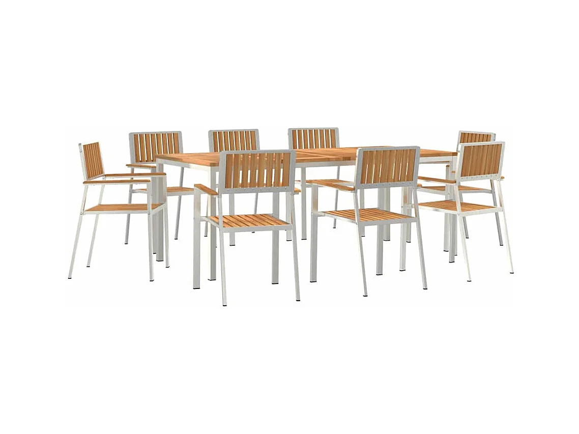 EnsembledeRepasdeJardin Marron TeckMassif