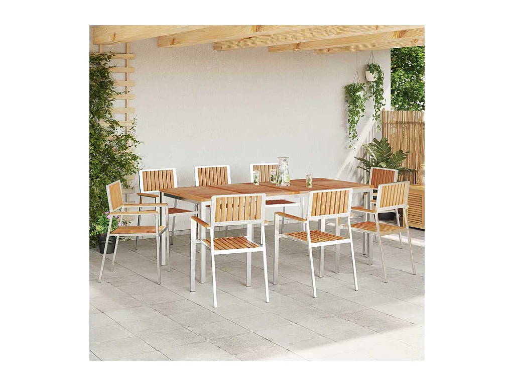 EnsembledeRepasdeJardin Marron TeckMassif