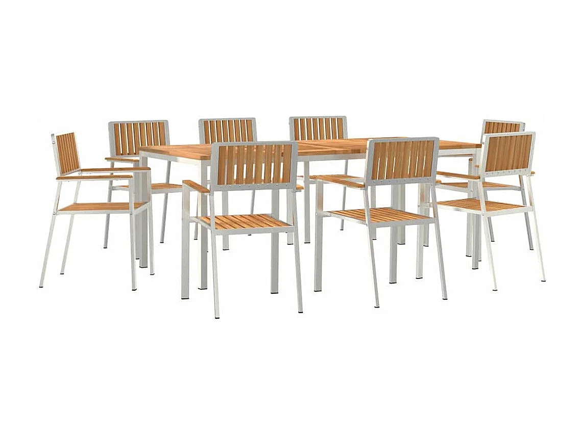 Setdapranzodagiardino Marrone Teak solido