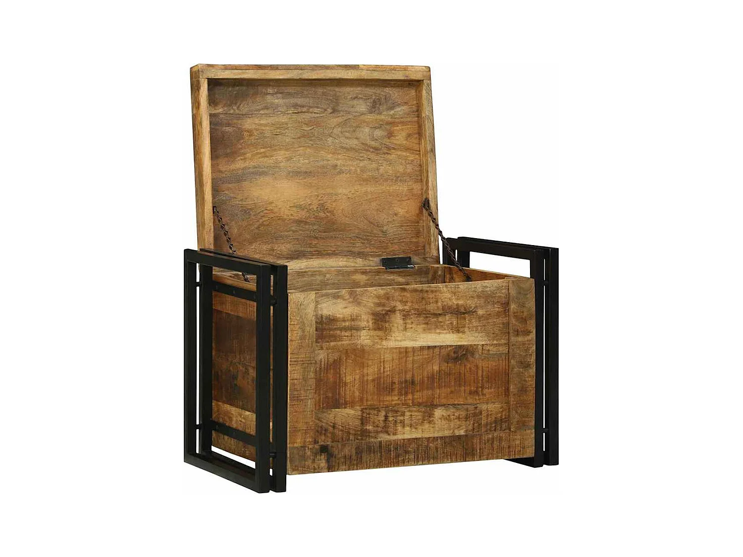 Boîte de Rangement 60 x 40 x 41 cm bois de manguier massif