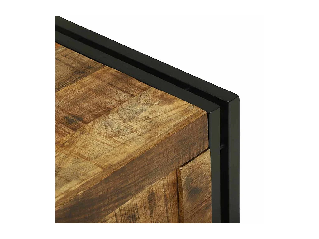 Boîte de Rangement 50 x 50 x 50 cm bois de manguier brut