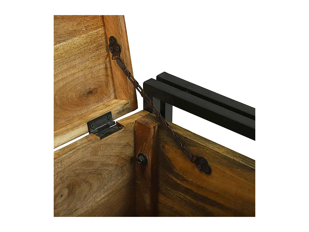 Boîte de Rangement 50 x 50 x 50 cm bois de manguier brut