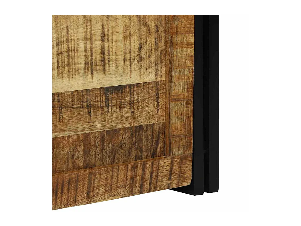 Boîte de Rangement 50 x 50 x 50 cm bois de manguier brut