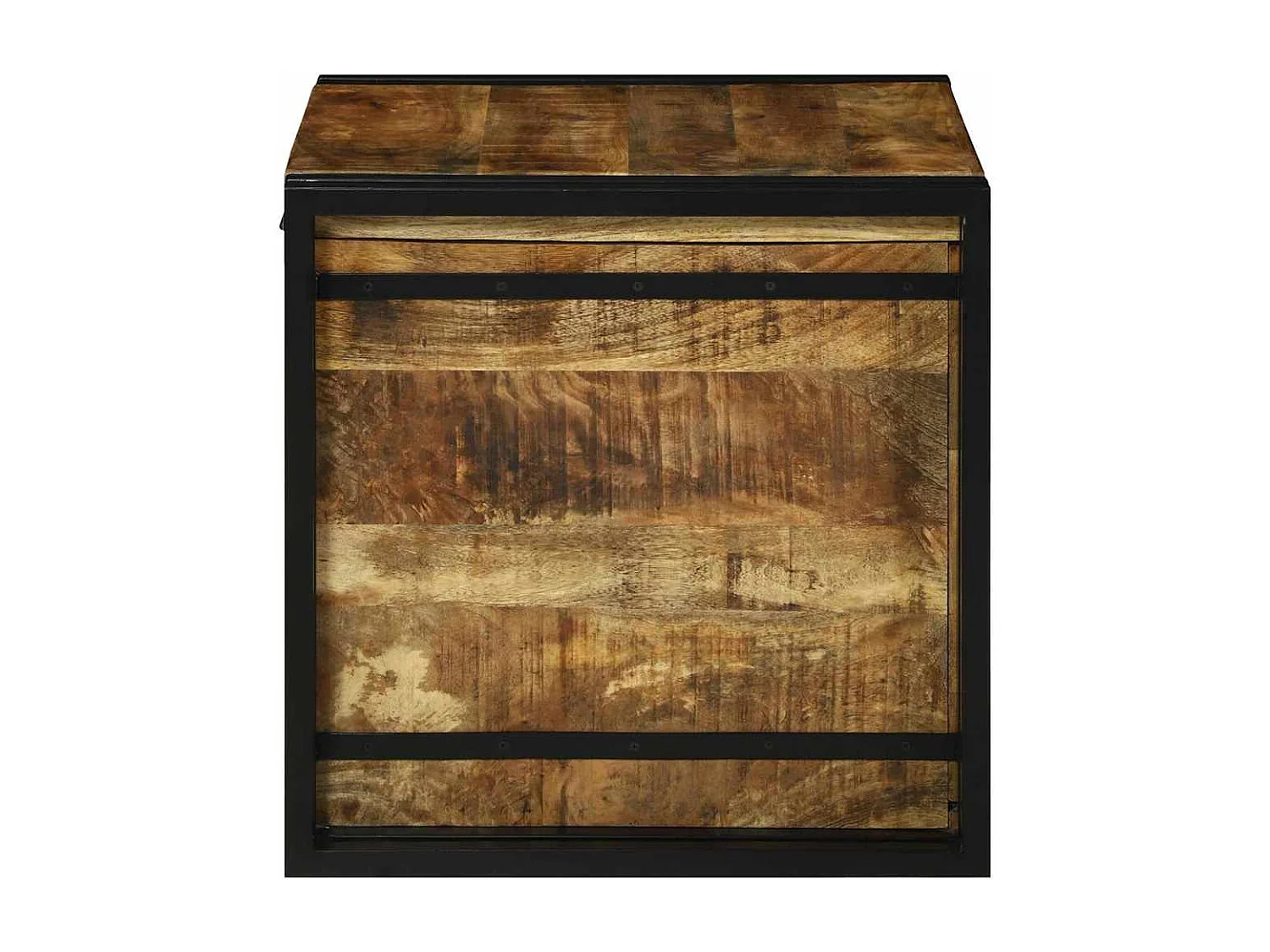 Caja de Almacenamiento 50 x 50 x 50 cm Madera de mango rugosa