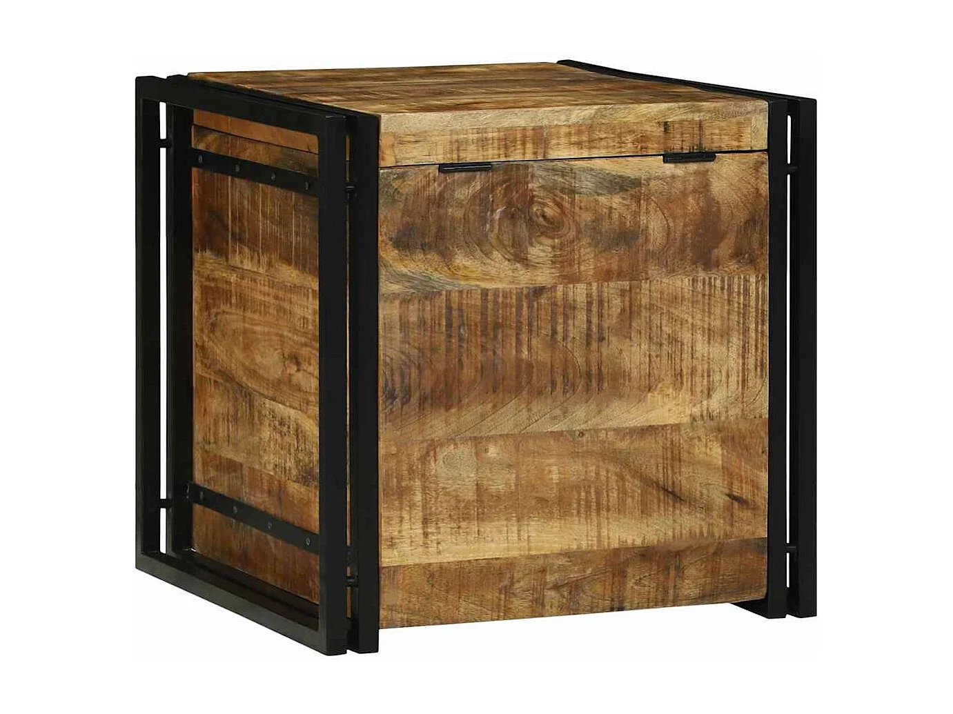 Caja de Almacenamiento 50 x 50 x 50 cm Madera de mango rugosa