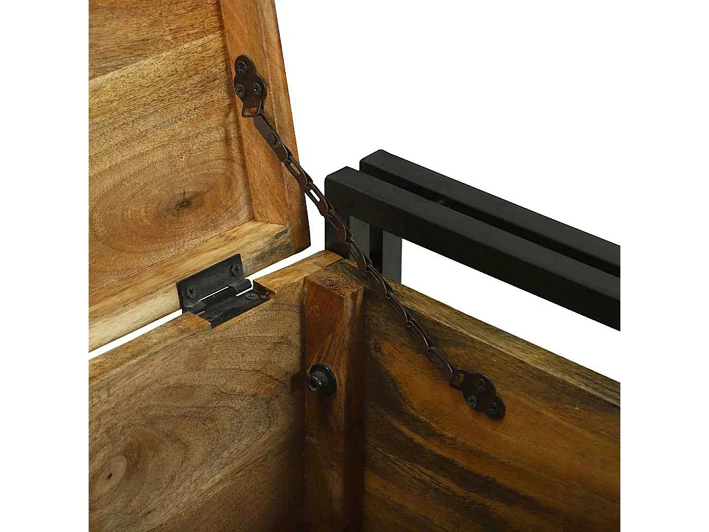 Caja de Almacenamiento 50 x 50 x 50 cm Madera de mango rugosa