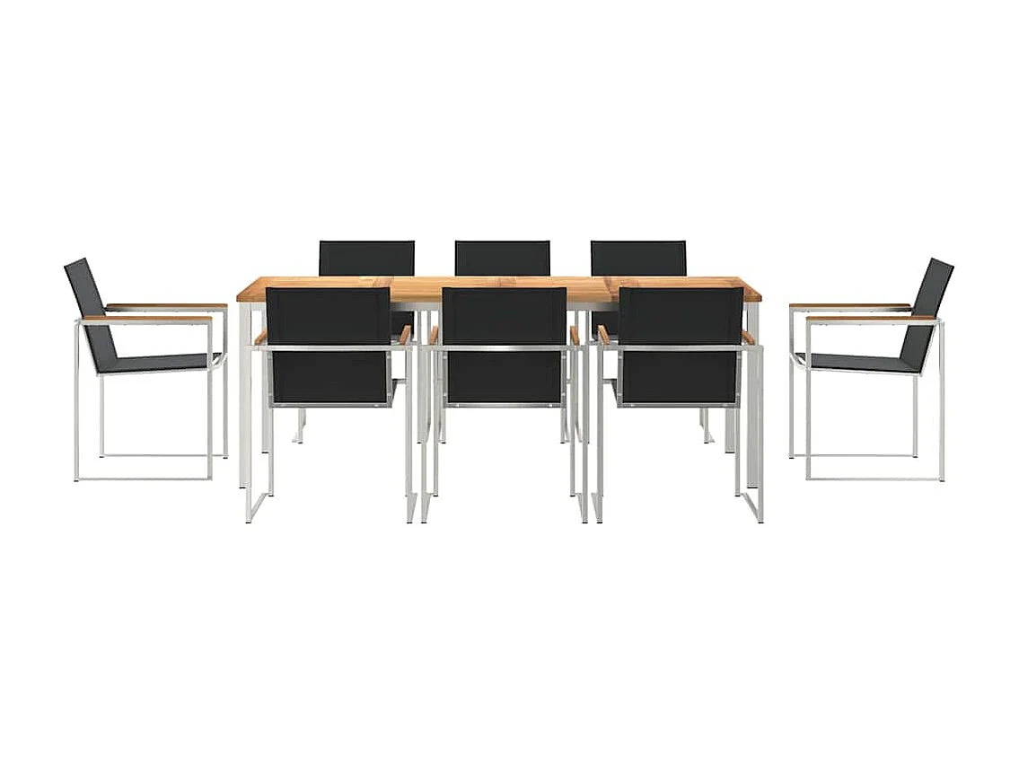 EnsembledeRepasdeJardin 7 pcs Teck massif