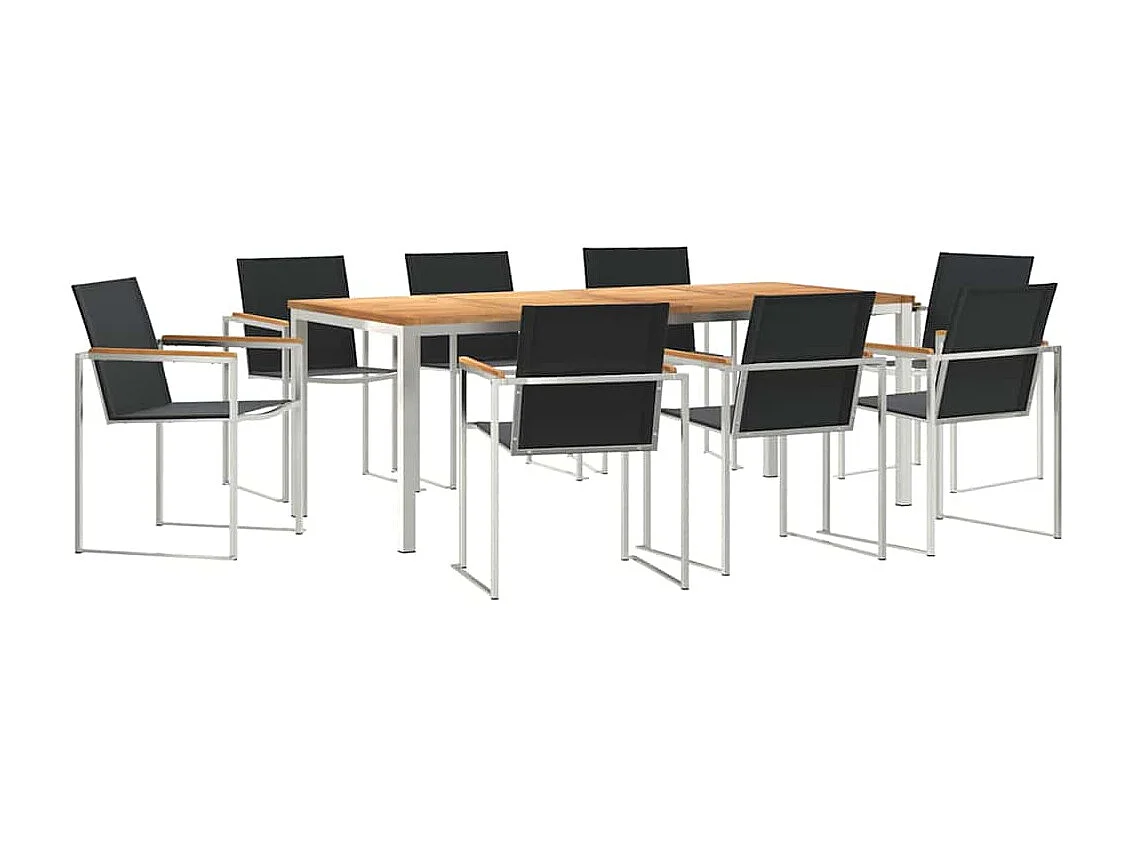 EnsembledeRepasdeJardin 7 pcs Teck massif