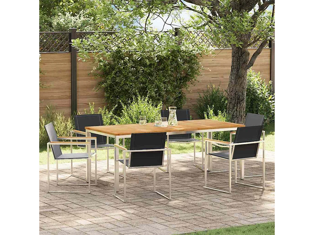 Ensemble de salle à manger pour jardin 7 pcs