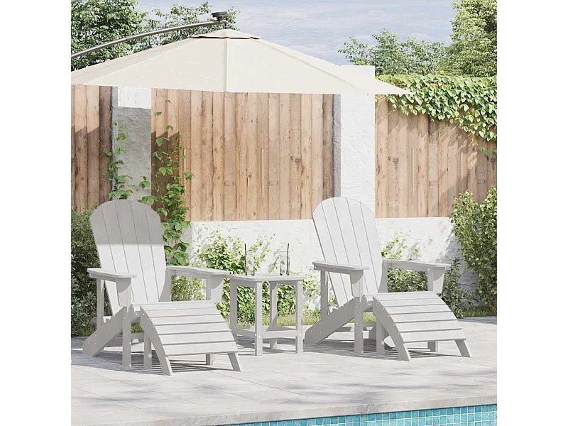 Tuin Lounge Meubels 2 pcs Wit 74 x 82 x 90cm Kunststof