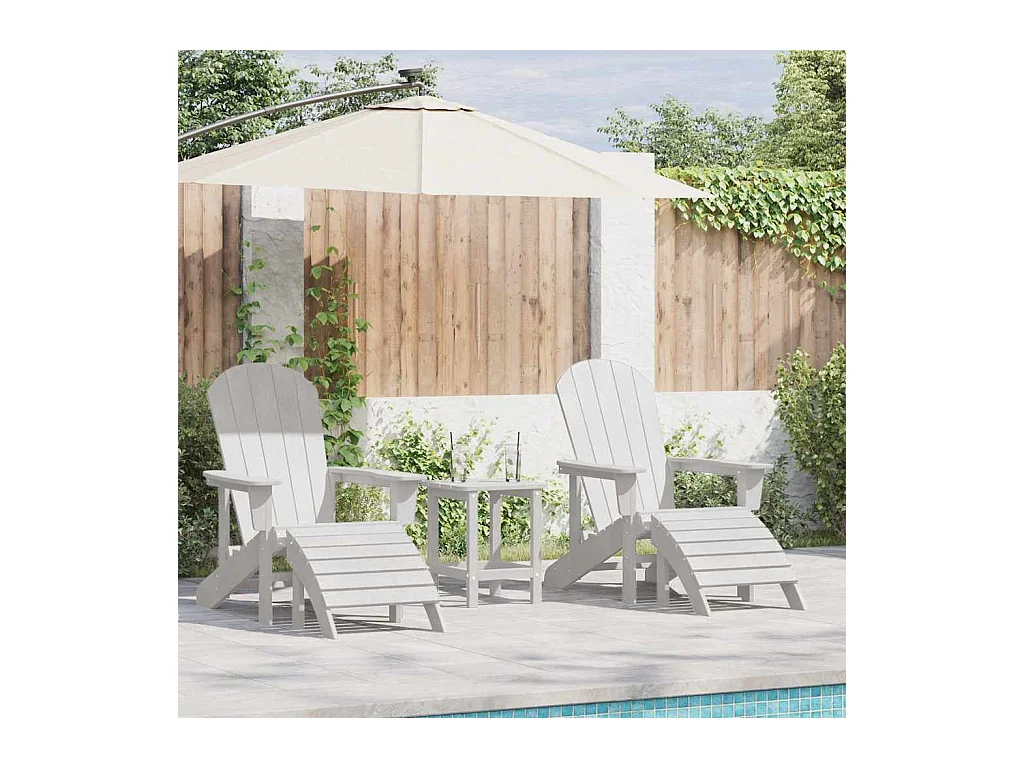 Mobilier de jardin lounge 2 pcs Blanc 74 x 82 x 90 cm Plastique