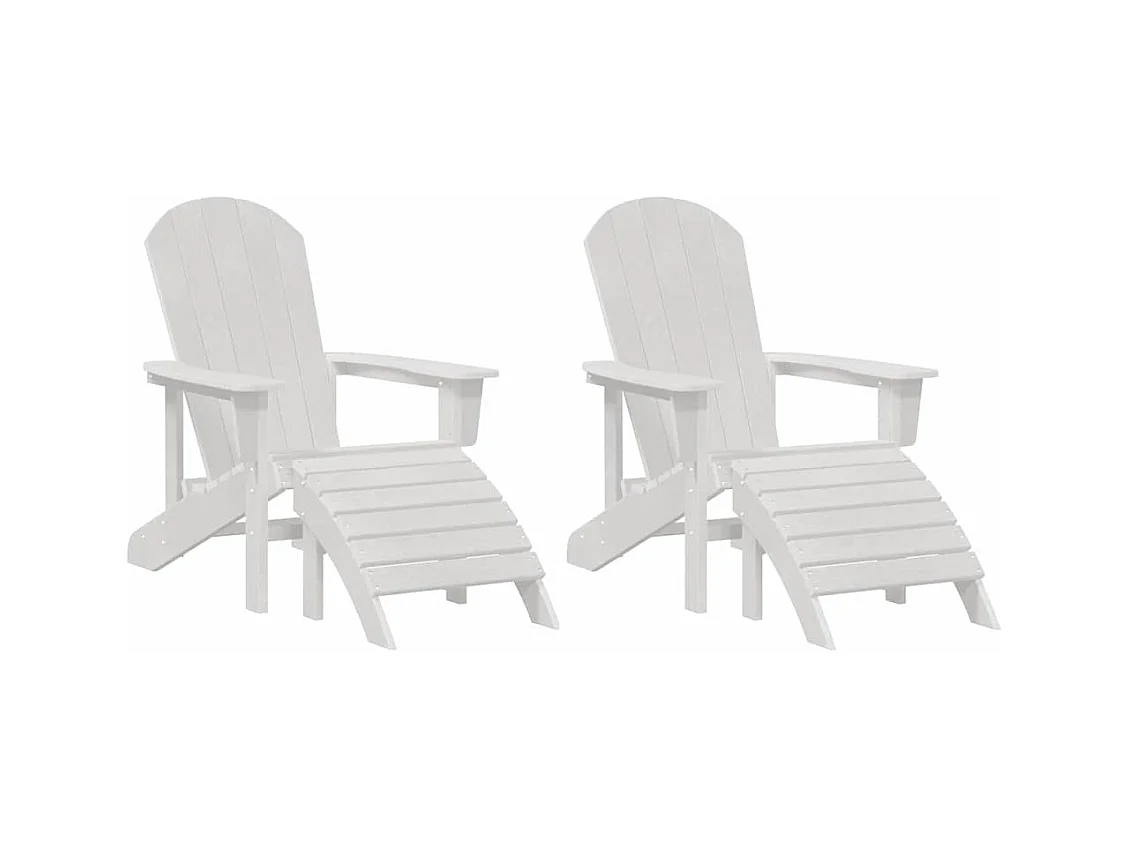 Mobilier de jardin lounge 2 pcs Blanc 74 x 82 x 90 cm Plastique