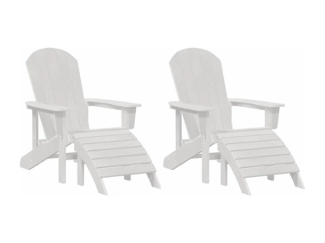 Mobilier de jardin lounge 2 pcs Blanc 74 x 82 x 90 cm Plastique