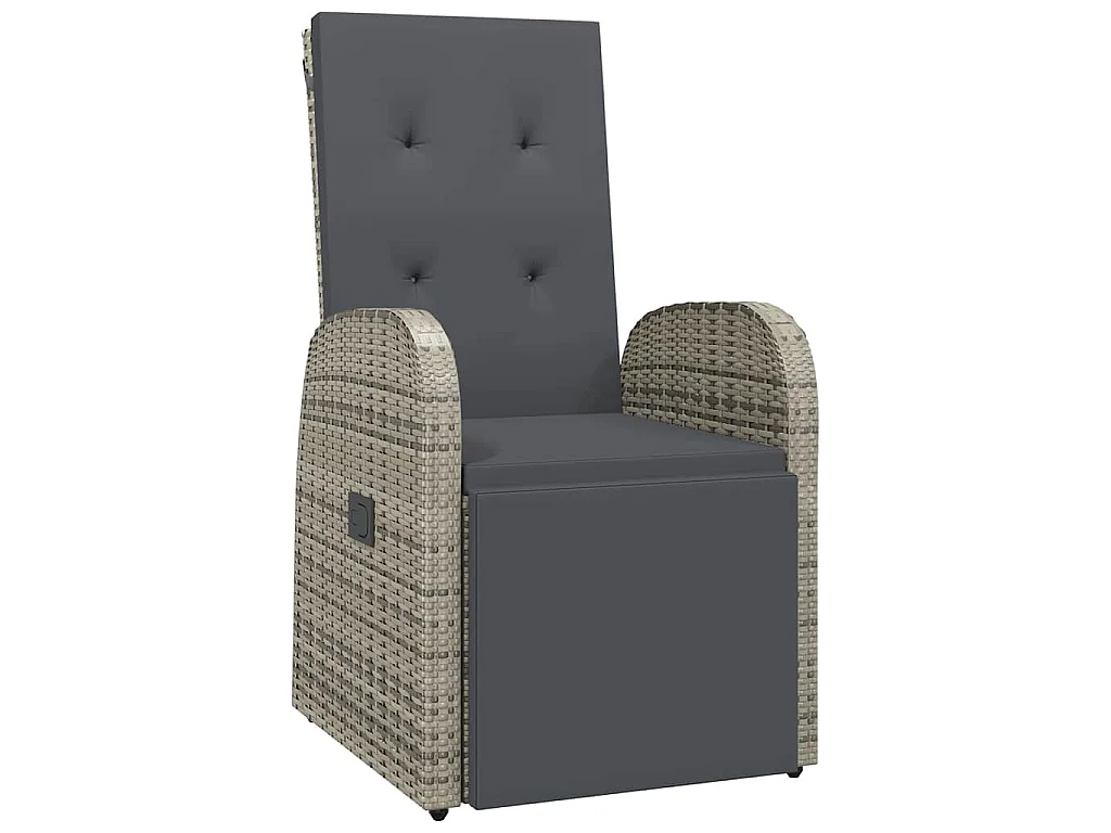 Ensemble de salle à manger pour jardin 7 pcs Gris polyrotin