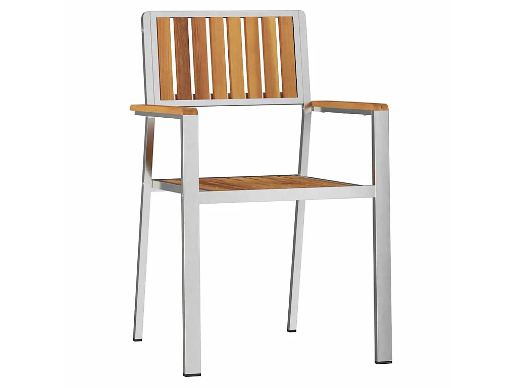Sedia da Giardino 8 pcs Marrone Legno di teak solido