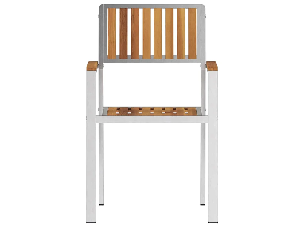 Sedia da Giardino 8 pcs Marrone Legno di teak solido