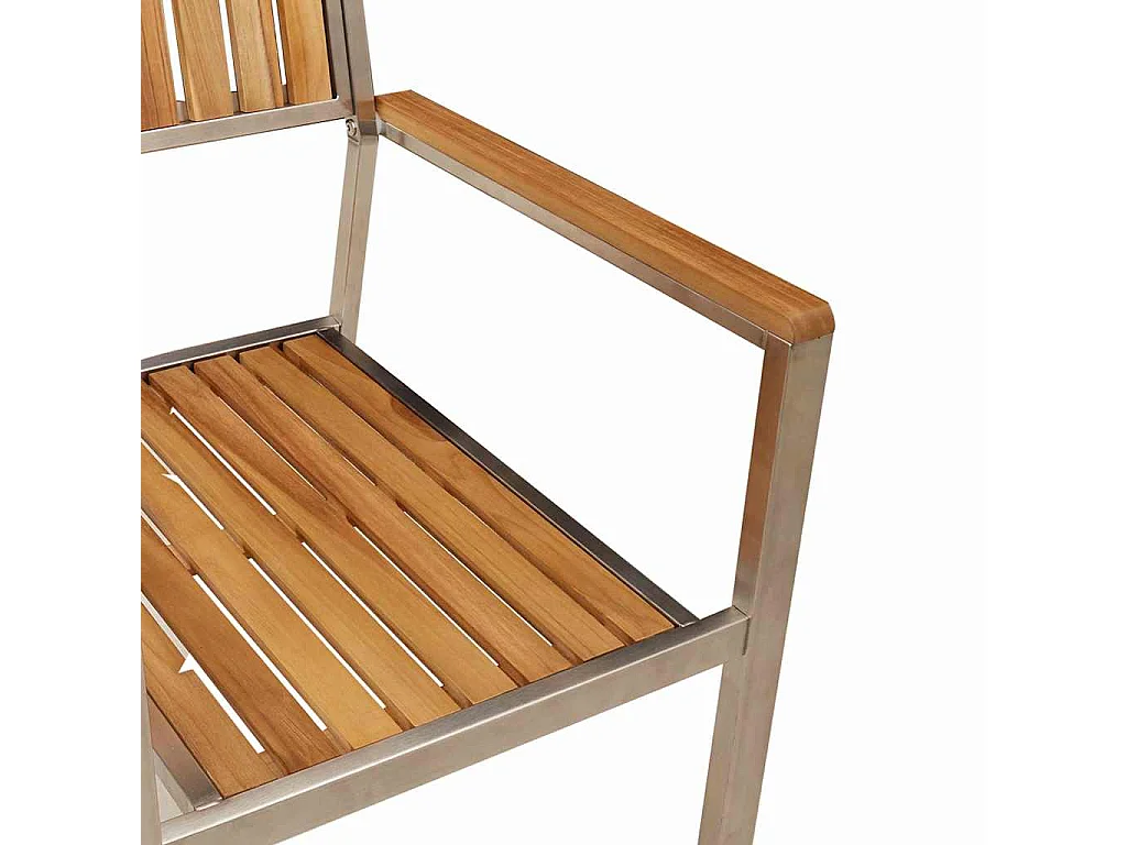 Sedia da Giardino 8 pcs Marrone Legno di teak solido