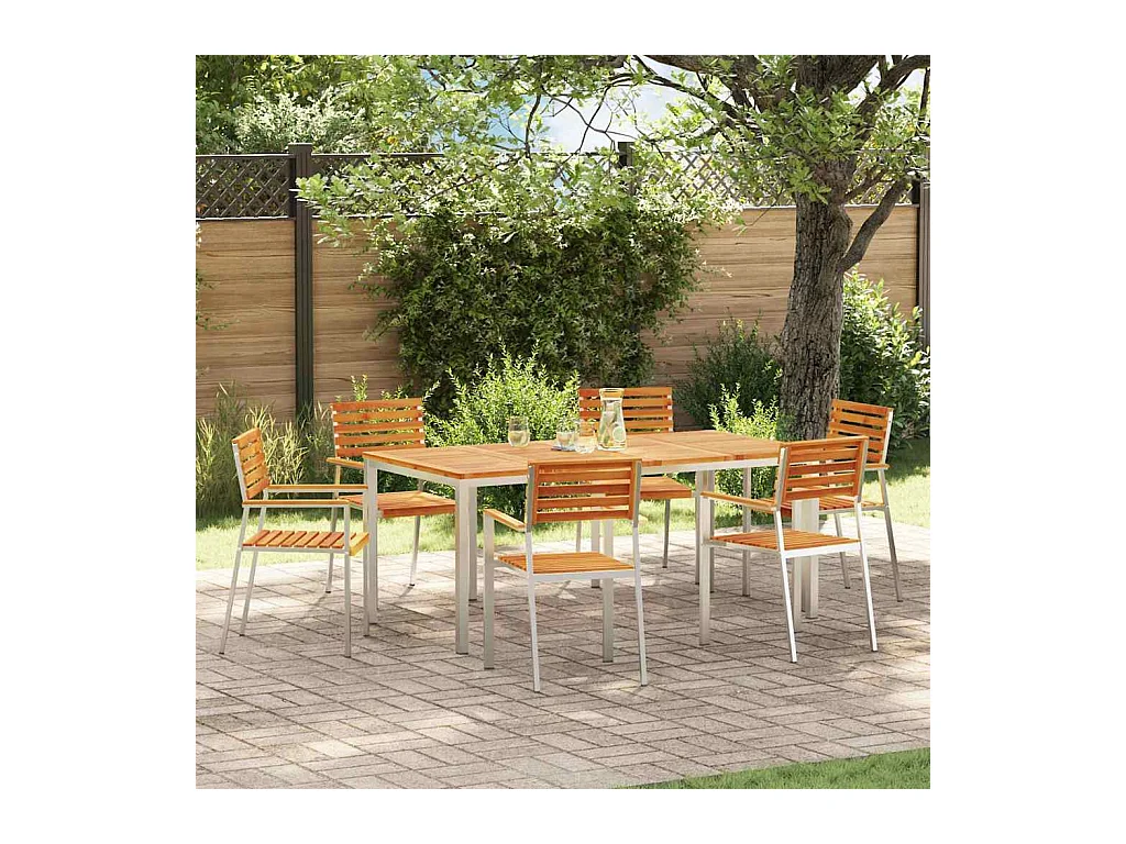 Chaisedejardin 6 pcs Marron 56x54,5x87cm AcaciaMassif