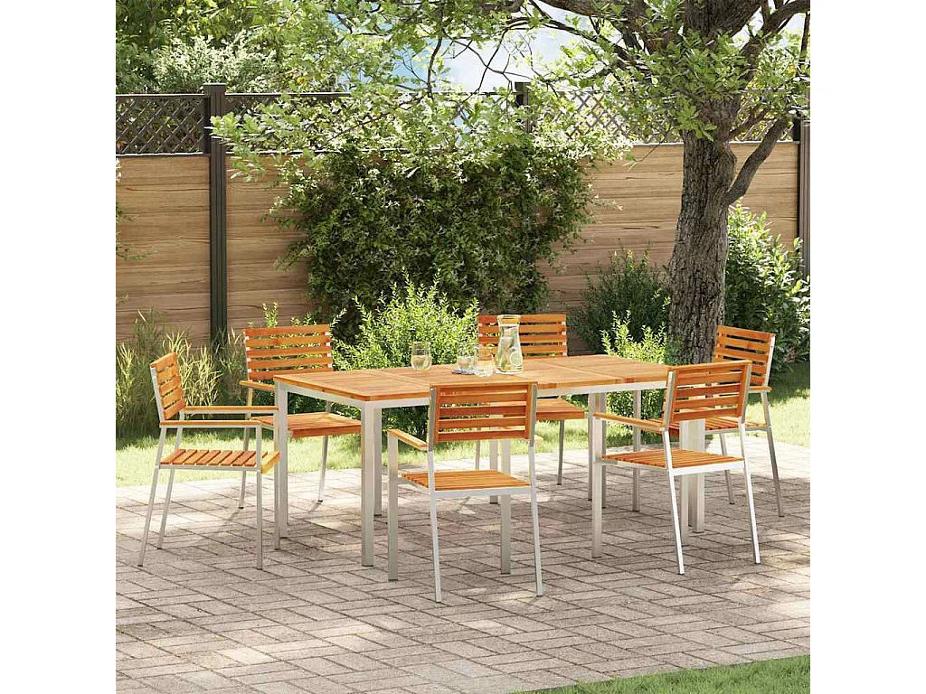 Tuinstoel 6 pcs Bruin 56x54,5x87cm Massief acaciahout