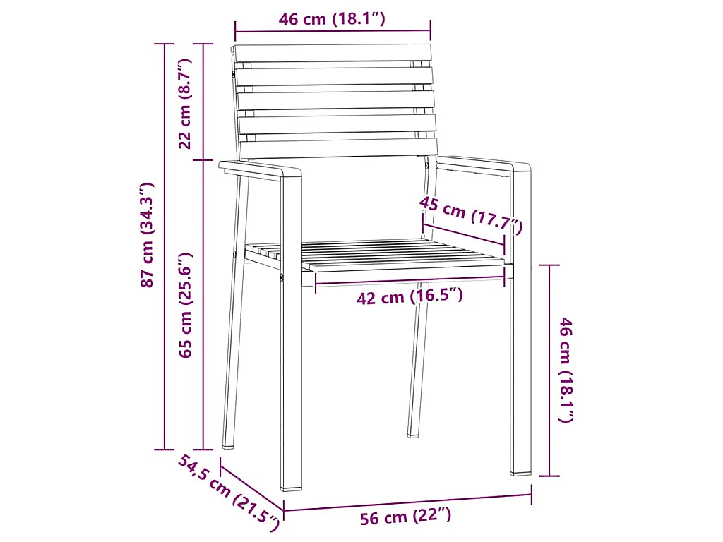 Sedia da Giardino 6 pcs