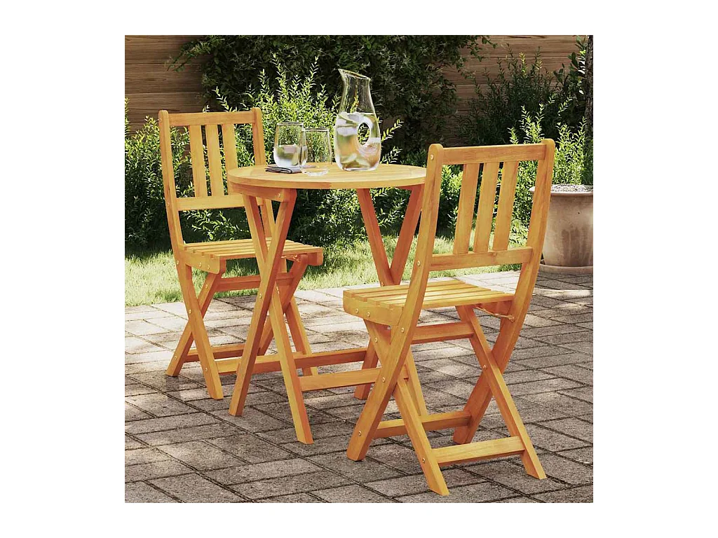 Ensemble bistrot 3 pcs Marron Bois d'acacia massif