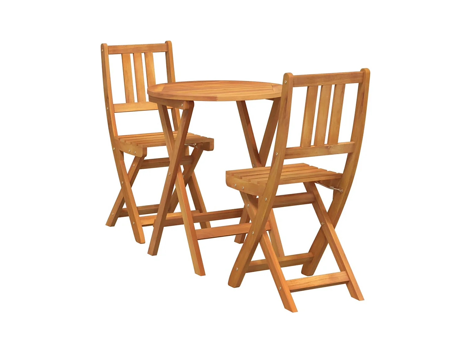 Ensemble bistrot 3 pcs Marron Bois d'acacia massif