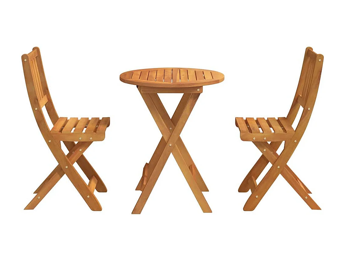 Ensemble bistrot 3 pcs Marron Bois d'acacia massif