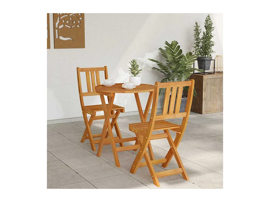 Bistrogarnitur 3 pcs Braun Akazie Massivholz