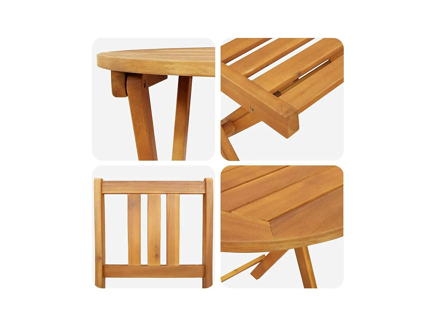 Bistrogarnitur 3 pcs Braun Akazie Massivholz