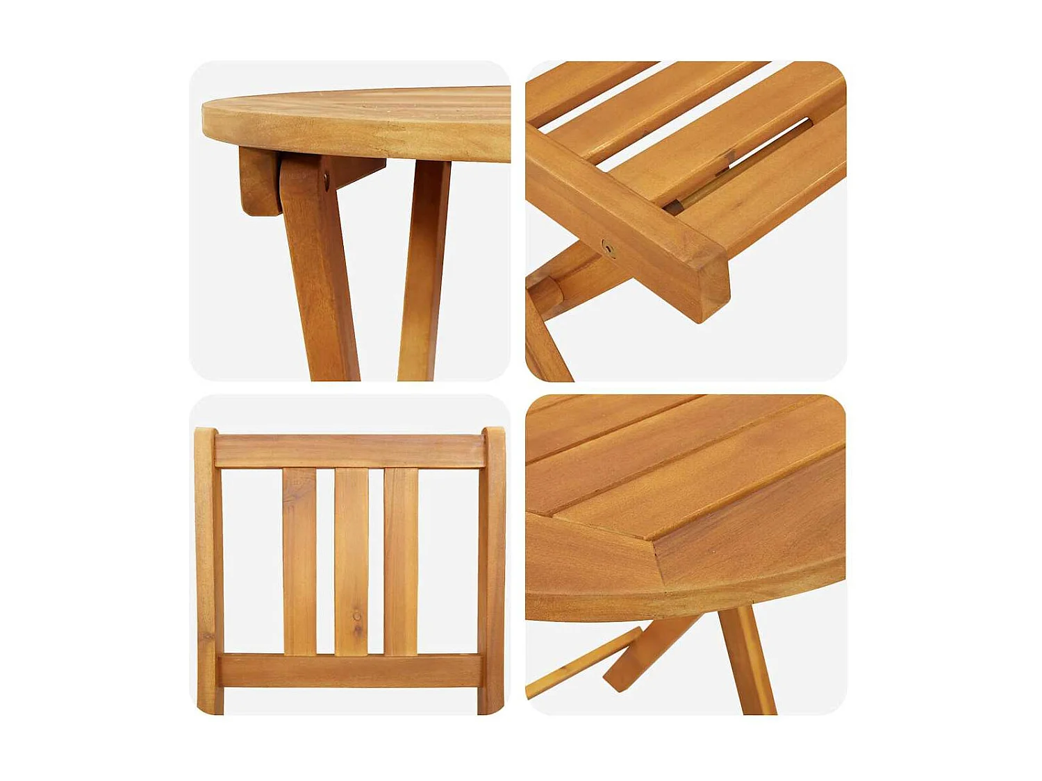 Bistroset 3 pcs Bruin Massief acaciahout