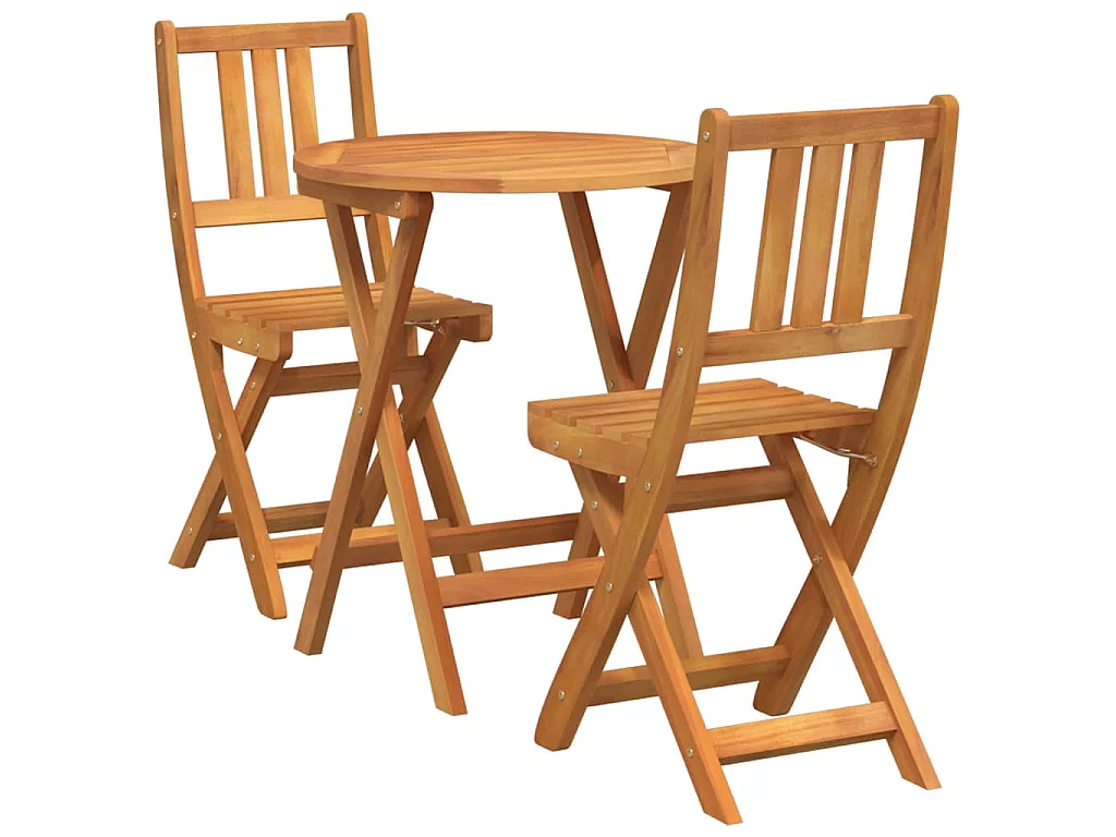 Ensemble bistrot 3 pc Huile Naturelle Bois d'Acacia Massif