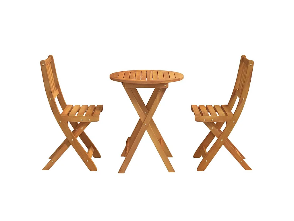 Ensemble bistrot 3 pc Huile Naturelle Bois d'Acacia Massif