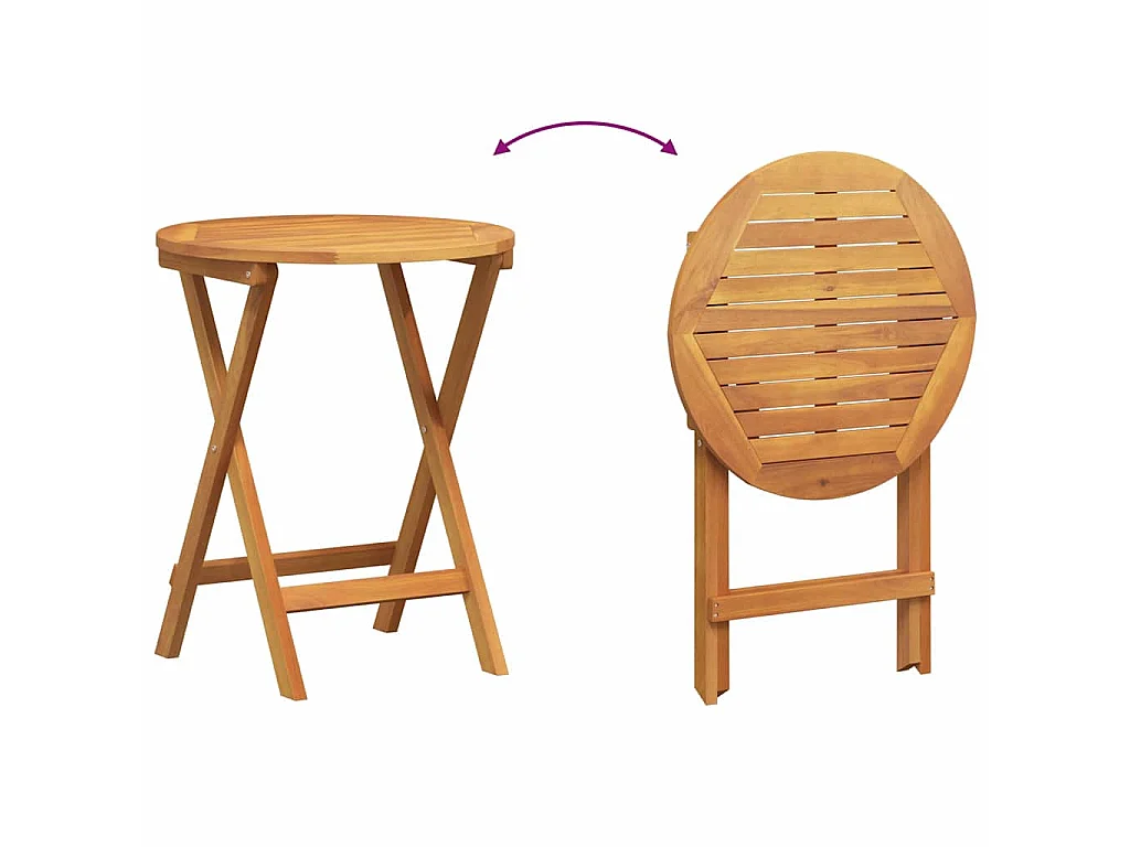 Ensemble bistrot 3 pc Huile Naturelle Bois d'Acacia Massif