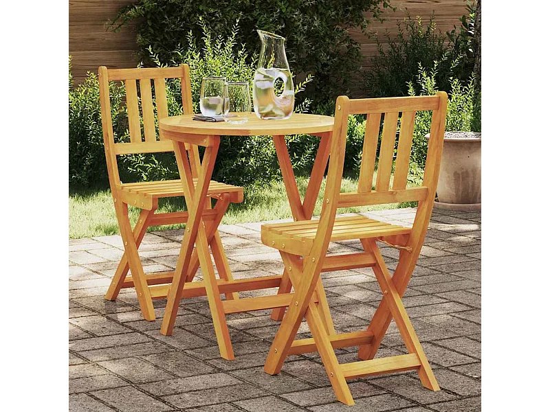 Bistroset 3 pcs Bruin Massief acaciahout
