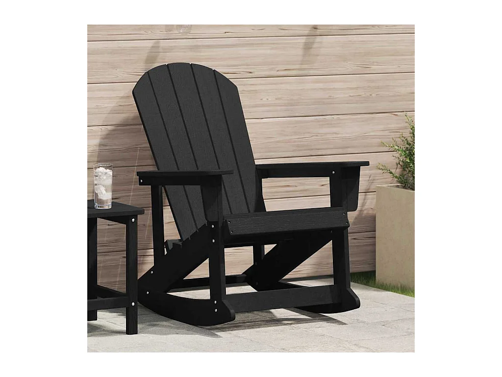 Chaise Adirondack à bascule Noir 73.5 x 92 x 90 cm HDPE
