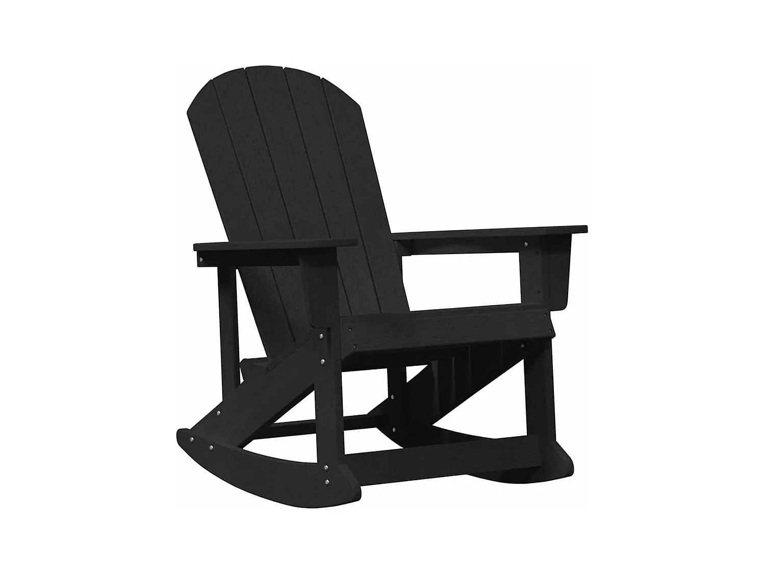 Chaise Adirondack à bascule Noir 73.5 x 92 x 90 cm HDPE