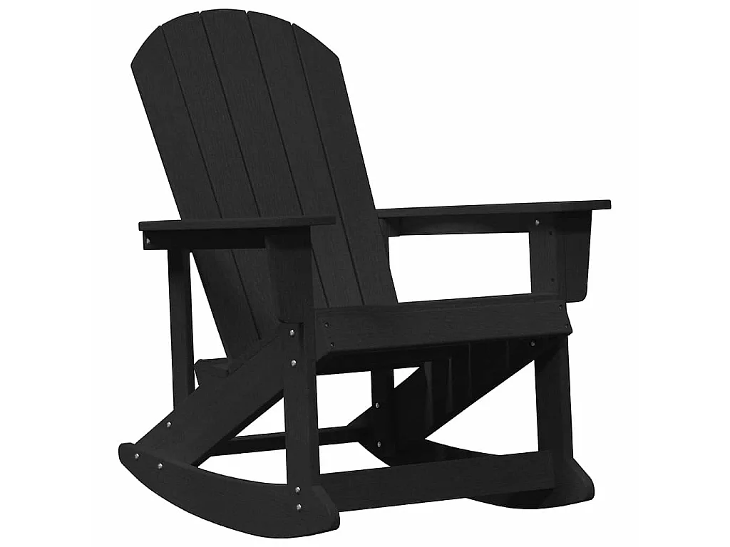 Poltrona a dondolo Adirondack Nero 92 x 73,5 x 92 cm HDPE