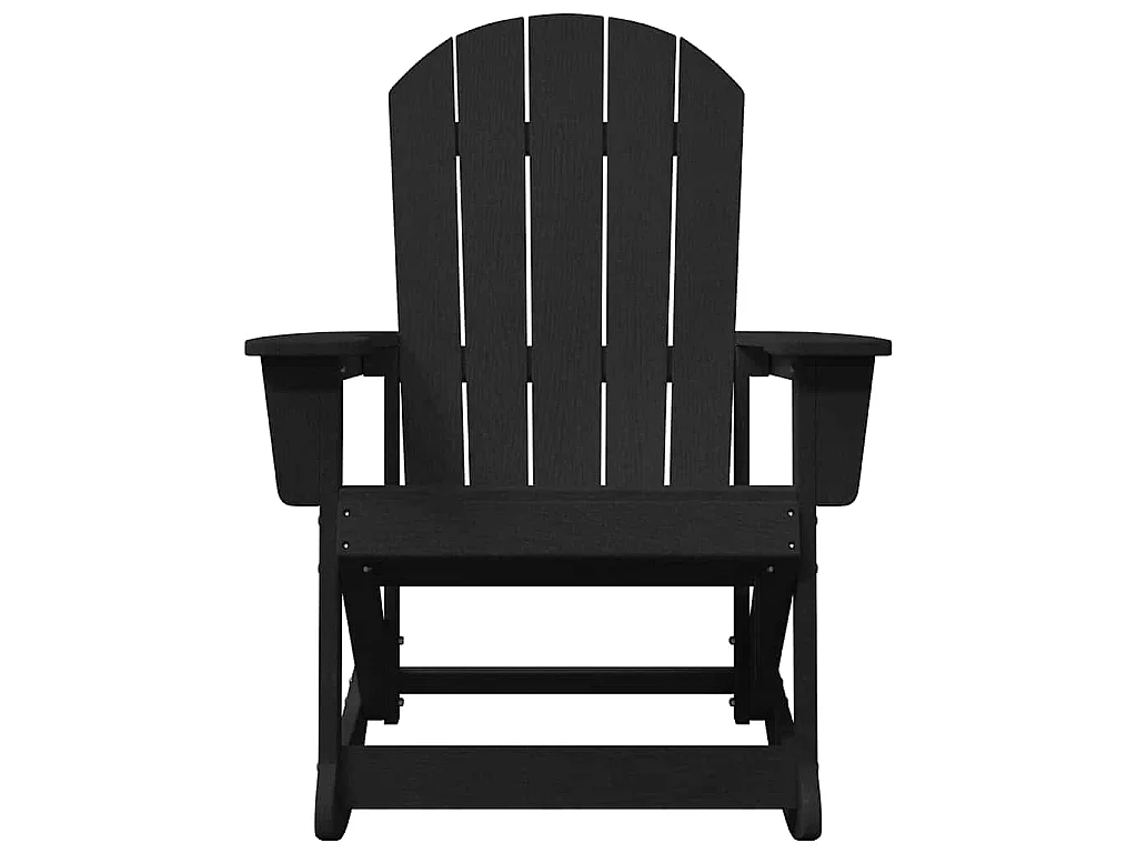 Poltrona a dondolo Adirondack Nero 92 x 73,5 x 92 cm HDPE