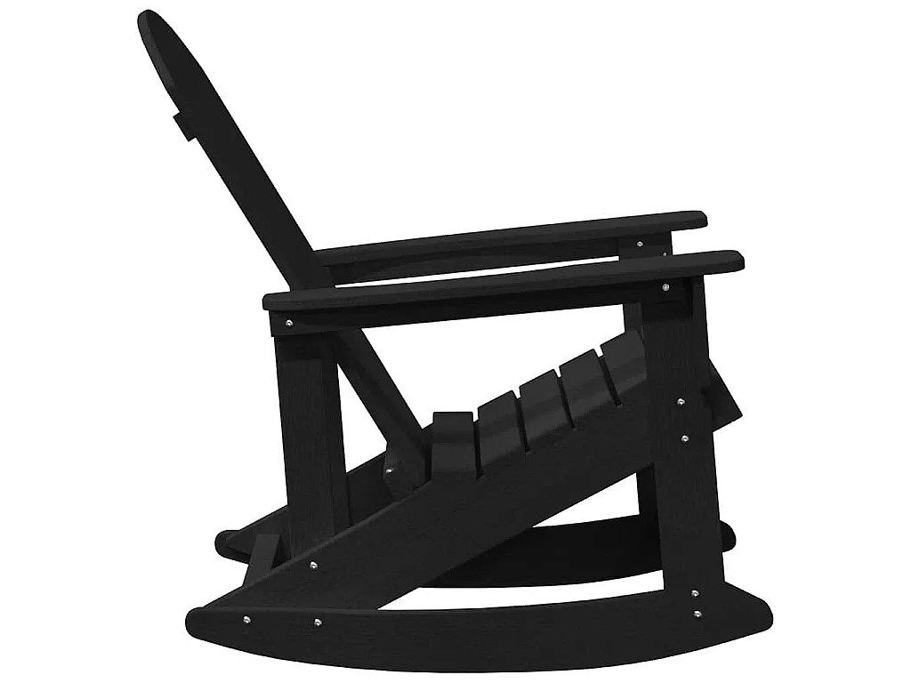 Poltrona a dondolo Adirondack Nero 92 x 73,5 x 92 cm HDPE