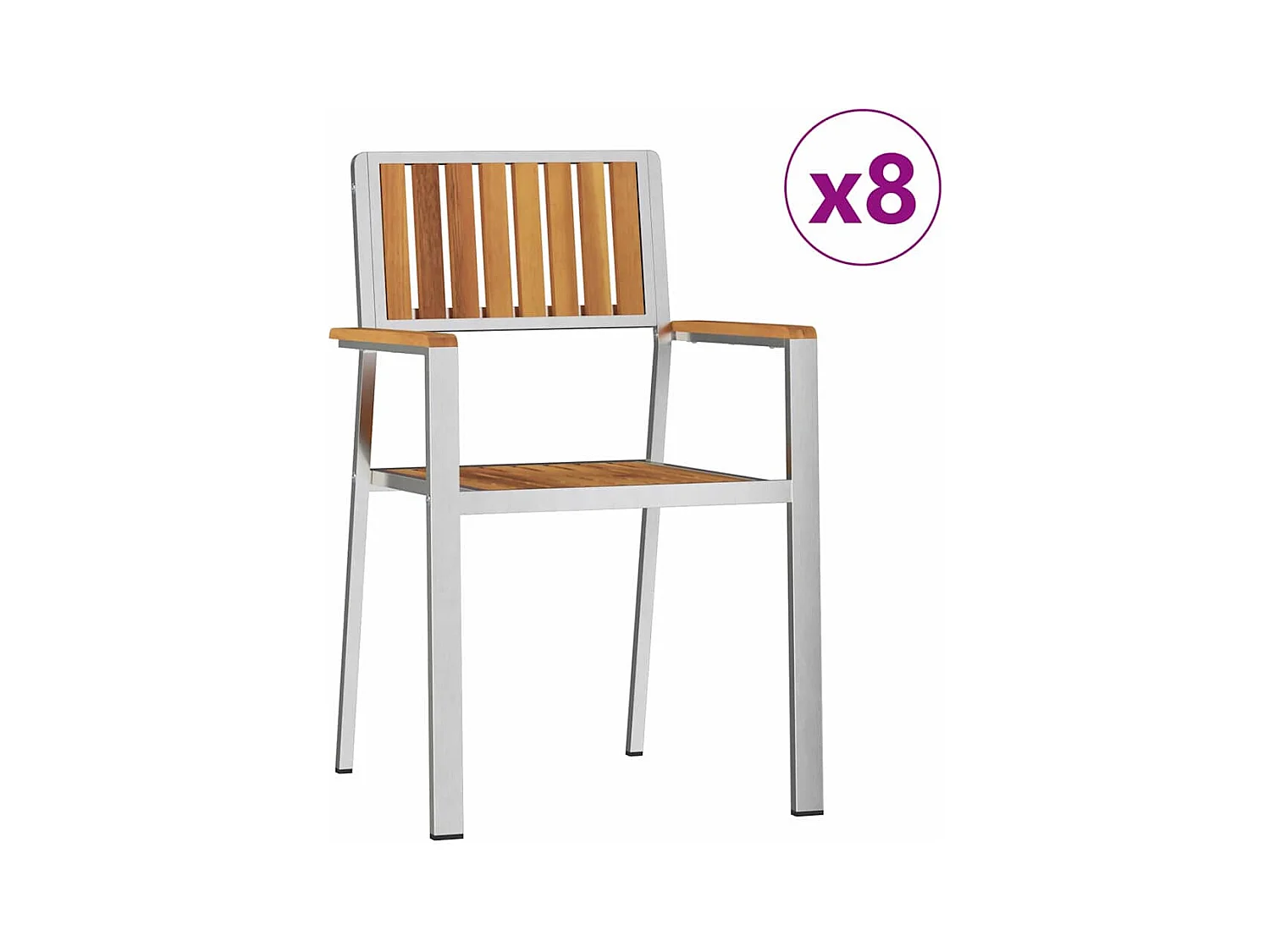 SediadaGiardino 8 pcs Marrone 56x54,5x87cm Acacia solida