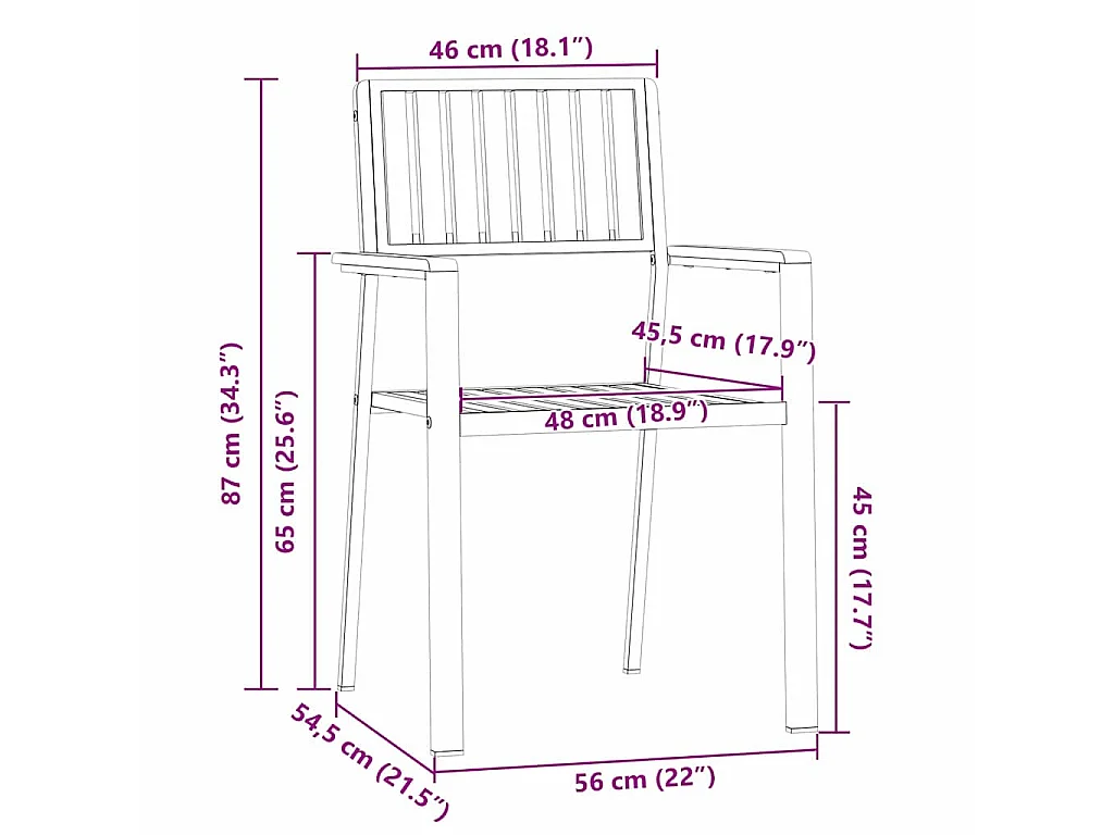 Sedia da Giardino 8 pcs