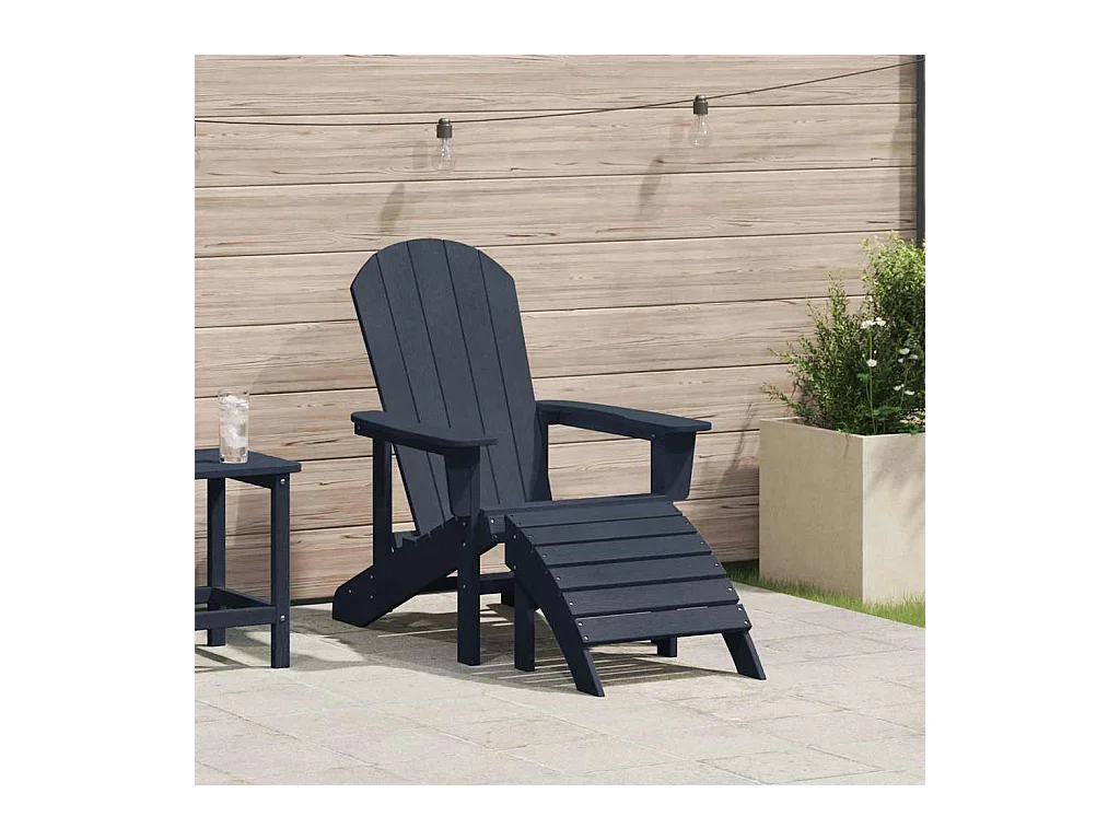Chaise Adirondack Bleu marine 74 x 82 x 92cm Plastique