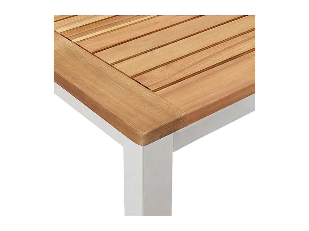 EnsembledeRepasdeJardin 9 pcs Teck massif