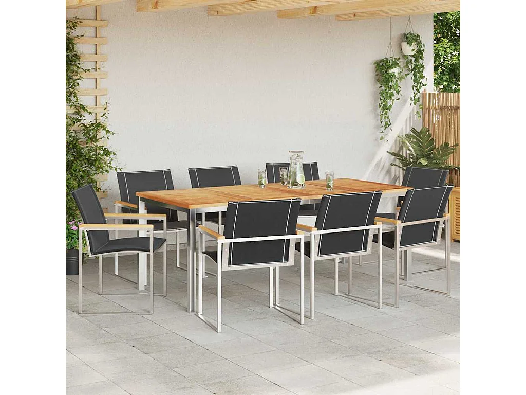 Garten-Ess-Set 9 pcs Massives Akazienholz